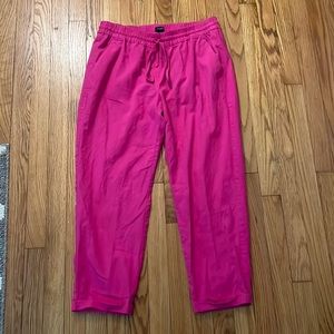 J. Crew hot pink linen pants